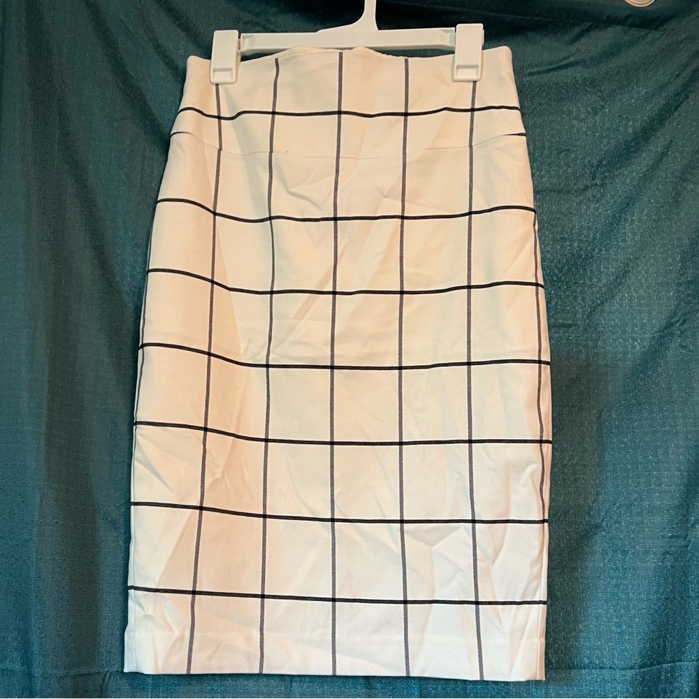 Express Checkered Pencil Skirt